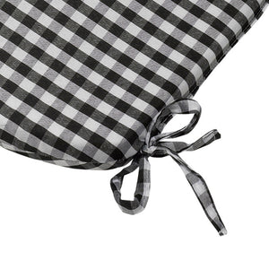 Gingham Check Tie On Round Seat Cushion (Various Colours)