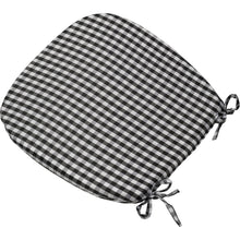Load image into Gallery viewer, Gingham Check Tie On Round Seat Cushion (Various Colours)