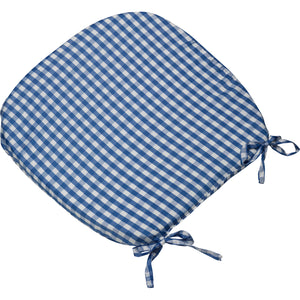 Gingham Check Tie On Round Seat Cushion Pad 16" x 16" (Various Colours)