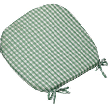 Load image into Gallery viewer, Gingham Check Tie On Round Seat Cushion (Various Colours)