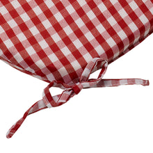 Load image into Gallery viewer, Gingham Check Tie On Round Seat Cushion Pad 16&quot; x 16&quot; (Various Colours)