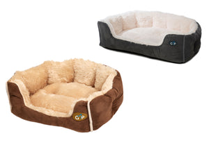 Gor Pets Suede & Faux Fur Nordic Snuggle Bed (Brown or Grey)