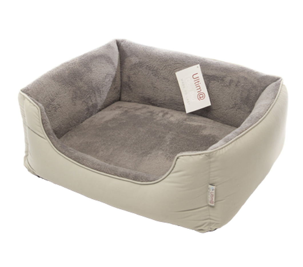 Gor Pets Ultima Canvas & Faux Fur Square Bed (Beige or Grey)