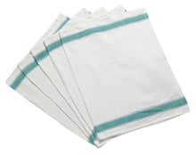 Load image into Gallery viewer, Herringbone Cotton Tea Towels with Green Stripe Detail (Various Quantities)