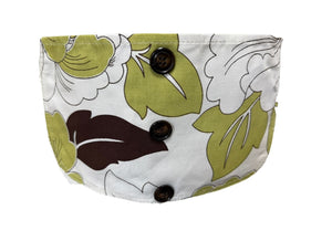 Green Brown & White Pinny Cotton Apron with Pocket 64cm x 79cm