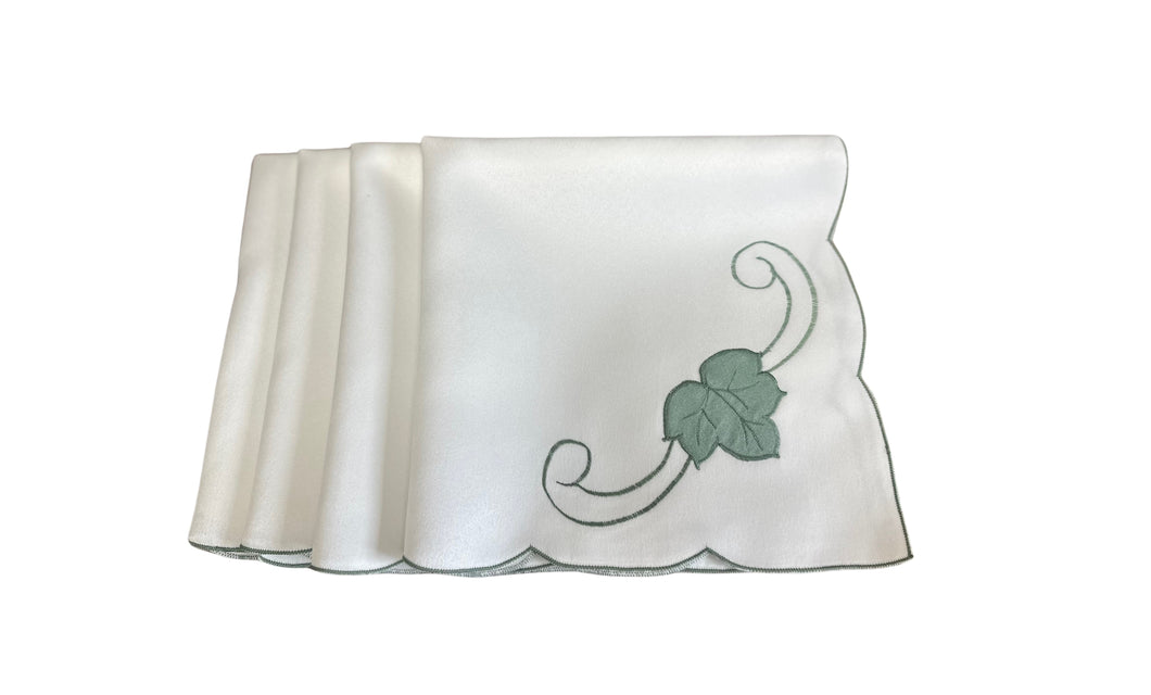 Embroidered Leaf Design Table Napkins 18