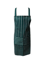 Load image into Gallery viewer, Full Length Green Butchers Apron Striped with Pocket (Small or Large)