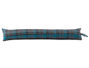 Turquoise & Grey Tartan Check Draught Excluder (4 Sizes)
