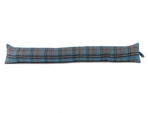 Turquoise & Grey Tartan Check Draught Excluder (4 Sizes)