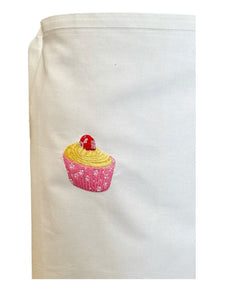 Embroidered Cupcake Waist Apron Bib