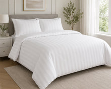 Load image into Gallery viewer, Luxury White Stripe Duvet Cover Set 200 Thread Count Bedding (Various Sizes)