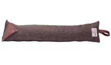 Load image into Gallery viewer, Harris Tweed Herringbone Draught Excluder with Leather Detail