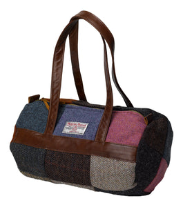 Harris Tweed 100% Pure New Wool Patchwork Bag with Leather Handle (3 Sizes)