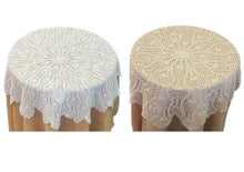 Load image into Gallery viewer, Crochet Lace Tablecloth 91cm Round 100% Cotton Traditional Table Topper (White or Natural)
