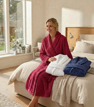 Load image into Gallery viewer, Slenderella Ladies Luxury Zig Zag Fleece Dressing Gown (3 Colours)
