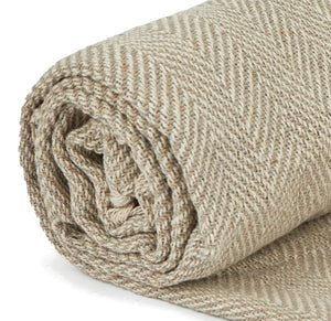 Recycled Cotton Herringbone Throw (5 Colours)