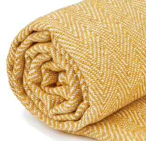 Recycled Cotton Herringbone Throw (5 Colours)