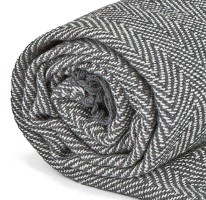 Recycled Cotton Herringbone Throw (5 Colours)