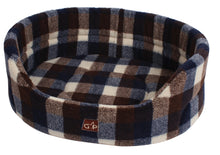 Load image into Gallery viewer, Gor Pets Highland Premium Oval Checked Pet Bed (Various Sizes &amp; Colours)