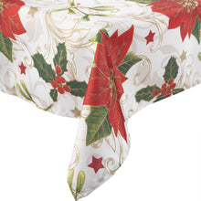 Load image into Gallery viewer, Holly Poinsettia Christmas Table Cloth (4 Sizes)
