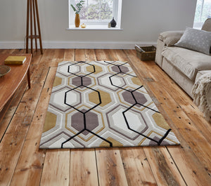 Hong Kong Hand Tufted Geometric Hexagon Rug (Various Sizes & Colours)