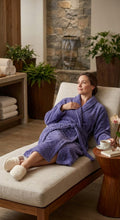 Load image into Gallery viewer, Slenderella Ladies Luxurious Zig Zag Pattern Soft Fleece Dressing Gown (3 Colours)