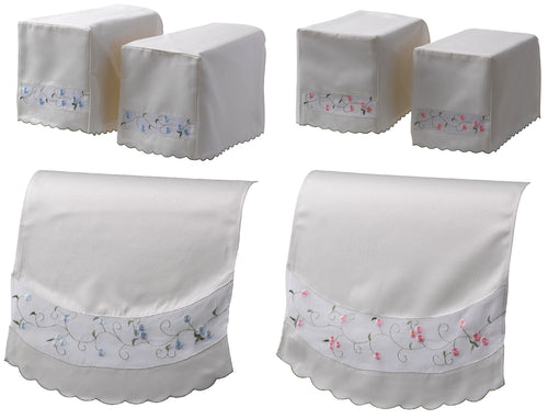 Isabelle Square Arm Caps & Chairback (Blue or Pink)