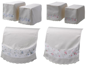 Isabelle Square Arm Caps & Chairback (Blue or Pink)