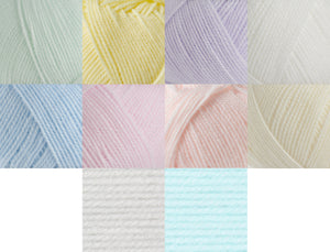 James Brett 100% Acrylic Baby Aran Knitting Yarn (Various Colours)