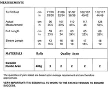 Load image into Gallery viewer, James Brett Aran Knitting Pattern Women’s Sweater (JB575)