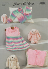 Load image into Gallery viewer, James Brett Double Knitting Pattern - Baby Dress,Waistcoat &amp; Cardigan (JB882)