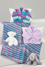 Load image into Gallery viewer, James Brett DK Knitting Pattern - Baby Cardigans &amp; Blanket (JB884)