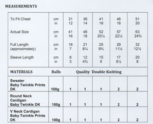 James Brett Double Knitting Pattern - Baby Sweater & Cardigans (JB885)
