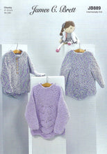 Load image into Gallery viewer, James Brett Intermediate Knitting Pattern Baby Sweater &amp; Cardigan JB889