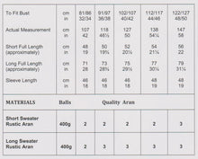 Load image into Gallery viewer, James Brett Aran Knitting Pattern Ladies Short or Long Roll Neck Sweaters JB893