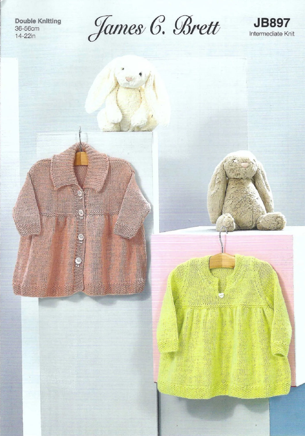 James Brett Double Knit Knitting Pattern Baby Jacket & Dress JB897