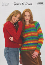 Load image into Gallery viewer, James Brett Double Knitting Pattern Ladies Intermediate Knit Sweater JB899