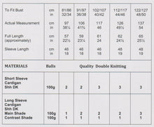 Load image into Gallery viewer, James Brett Double Knitting Pattern Ladies Short or Long Sleeve Cardigan JB900