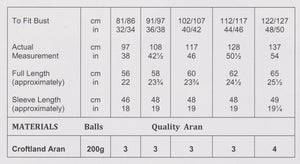 James Brett Aran Knitting Pattern Women’s Heart Detailed Sweater (JB912)