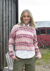 James Brett Aran Knitting Pattern Womens Fairisle Design Sweaters (JB916)