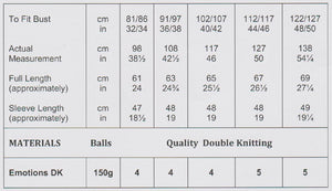 James Brett Double Knit Knitting Pattern Ladies Sweater (JB920)