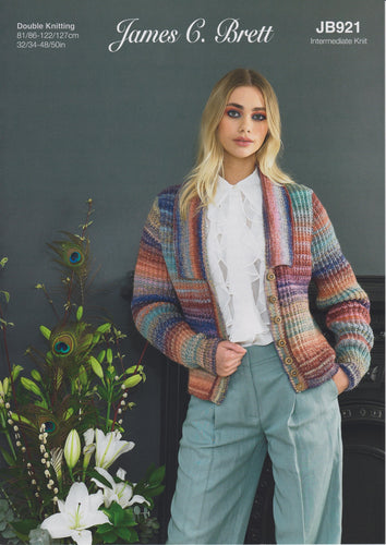 James Brett Double Knit Knitting Pattern Ladies Cardigan (JB921)