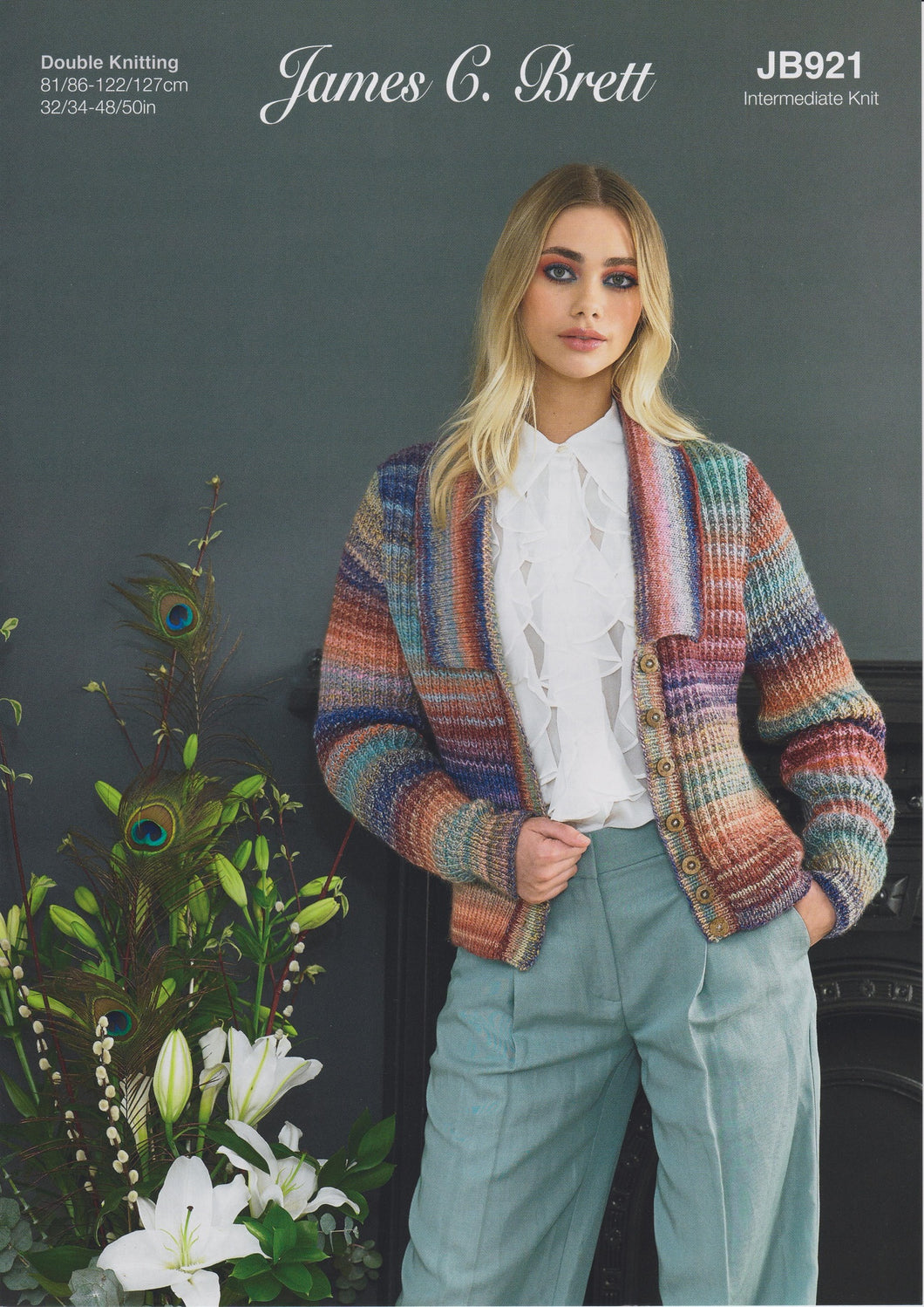 James Brett Double Knit Knitting Pattern Ladies Cardigan (JB921)