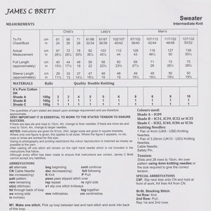 James Brett Double Knitting Pattern Sweaters for Men, Women & Kids (JB940)