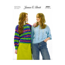 Load image into Gallery viewer, James Brett Double Knit Knitting Pattern Ladies Sweaters (JB901)