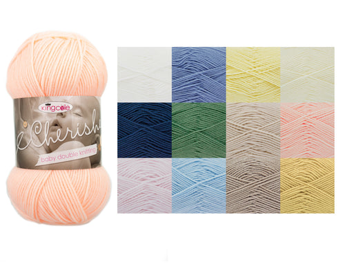 King Cole Cherished DK Low Pill Acrylic Baby Yarn 100g (Various Shades)