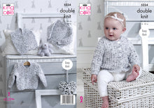 Load image into Gallery viewer, King Cole Double Knitting Pattern - Sweater Cardigan &amp; Waistcoat (5234)