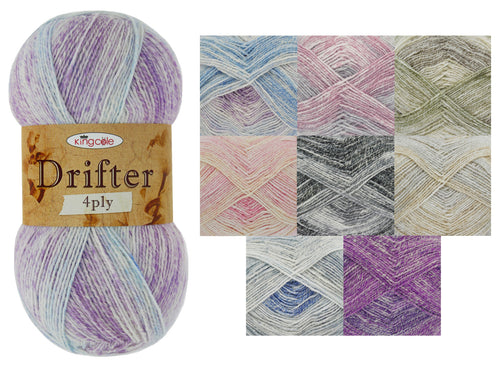 King Cole Drifter 4 Ply Knitting Yarn 100g Ball (Various Shades)