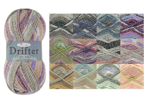 King Cole Drifter Chunky Knitting Yarn 100g Ball (12 Shades)