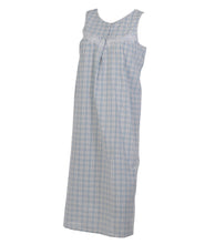 Load image into Gallery viewer, Ladies Seersucker Sleeveless Floral Lace Nightie S - XL (Blue or Pink)